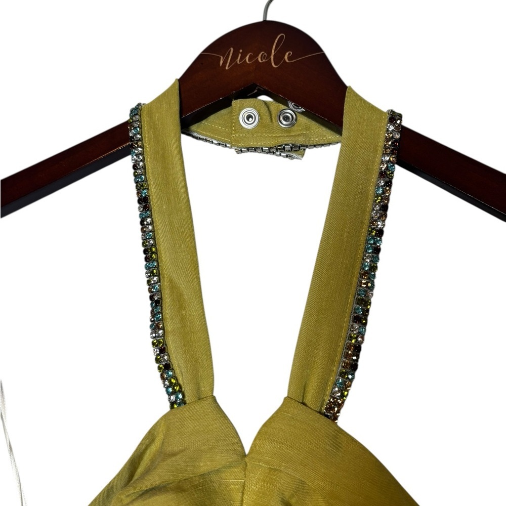 NWT Sandro Avedis Halter Crop Top Embellished Size 3 (8) - Picture 7 of 11